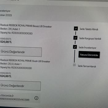Reebok.com.tr'de Ücret İadesi Sorunu!