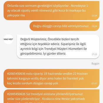 Trendyol Nine West Siparişi Kargoya Vermemekte