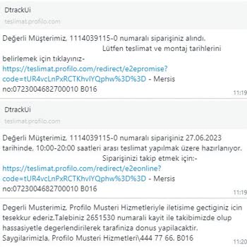 Profilo Ürün Teslim Zamanının Gecikmesi