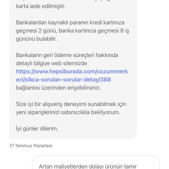 Hepsiburada Garantisi Olmasına Rağmen Artan Maliyetlerden Dolayı Tamir Edilmiyor!