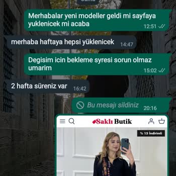 Saklı Butik Instagram Alışverişi Değişim İçin Verilmeyen Yanıt