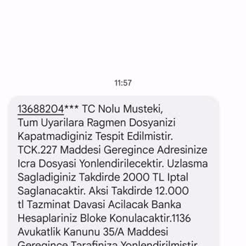 Enka Global Danışmanlık Borcum Olmadığı Halde Sürekli Mesaj Alıyorum Enka Danışmanlık