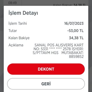 PttAVM HGS Kartıma Bakiye Yüklenmedi