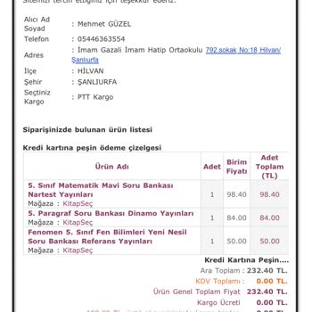 PTT Kargo Kitap Seç'in Müşteri Muamelesi