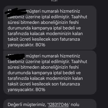 Vodafone Net Haksız Cayma Bedeli Yansıtma.