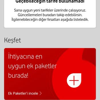 Vodafone Tarife Değiştirme Sorunu