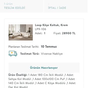Vivense Mobilya Eksik Parça Sebebiyle Kurulum Yapılamaması Ve Gelmeyen Mobilya