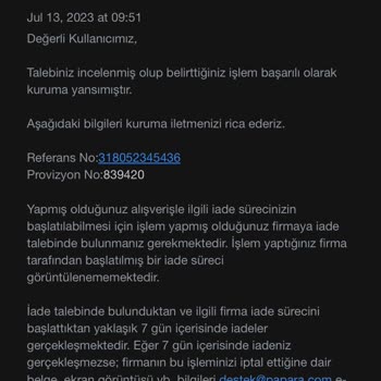 Migros Para İadesi Yapmadı!