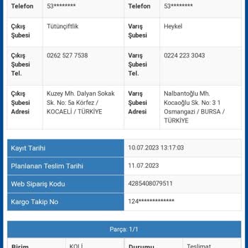 Sürat Kargo Bursa Heykel Şubesi İle İlgili Sorun