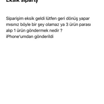 English Home'nin Eksik Ürün Göndermesi Ve İlgisizliği