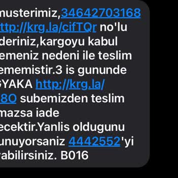 Aras Kargo Müşteri Kargoyu Kabul Etmedi
