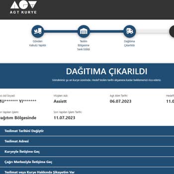 AGT Kurye (aynigunteslim.com) İlgisiz!