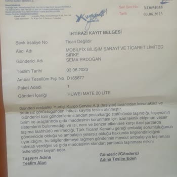 Mobilfix Bilişime Huawei Marka Telefonumu Tamir İçin Gönderdim.