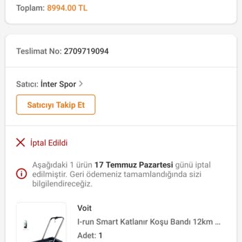 Trendyol İnter Spor Koşu Bandi Pişmanlığı