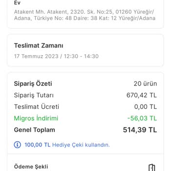 Migros Kapıda Ödeme Siparişiyle İlgili Sorun