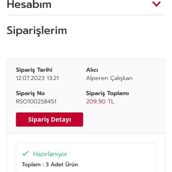 Rossmann Sipariş Hazırlanıyor Hatası