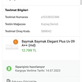 Koçtaş Kendi Şubesine Ürün Gönderemiyor - Teslim Olmayan Klima