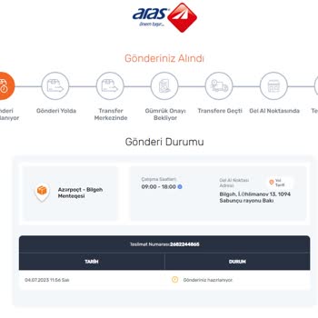 Teslimat İçin Aras Kargo`ya Verilen Siparişimden 2 Haftadır Haber Yok