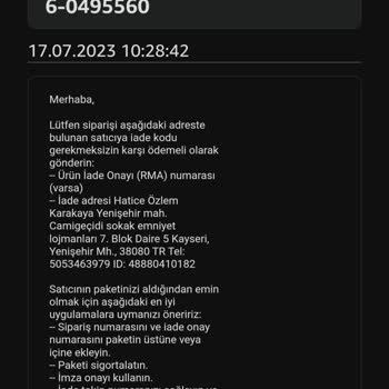 Amazondan Alınan Ürün İadesi Hakkında