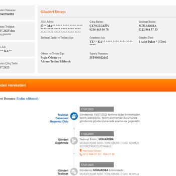 MNG Kargo Dağıtım Da Olan Kargom Başarısız Oldu Denilerek Teslim Edilmedi!