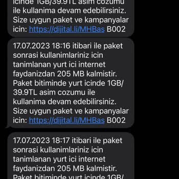 Turkcell Kullanım Dışı Tarife Aşımı