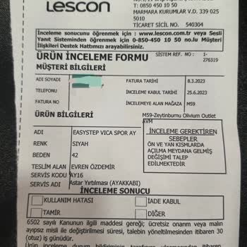 Lescon Marka Ürününe Sahip Çıkmadı,3 Ayda Yırtıldı.