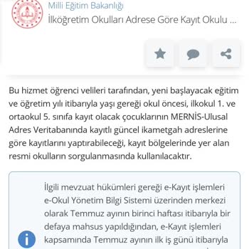 Milli Eğitim Bakanlığı (MEB) Adrese Dayalı Kayıt Sistemi Liste Açılmaması