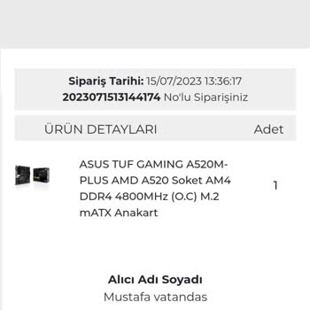 Sipariş İptalinin Onay Verilmemesi Tebilon Adli Site