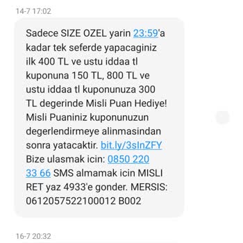 misli Puan Yüklemesi Yapılmadı