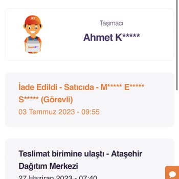 Hepsijet Ataşehir Kargomu Bana Ulaştırmadan İade Etmiş!