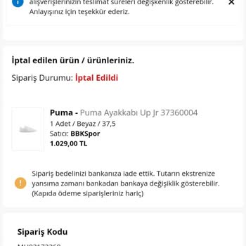 Morhipo İptal Edilen Ürünümün Fiyatının Artırılması