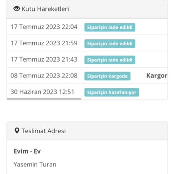 KARGOMsende Evde Olmama Rağmen Kapi Çalmadan Telefonumu Aramadan İade Edilen Kargo