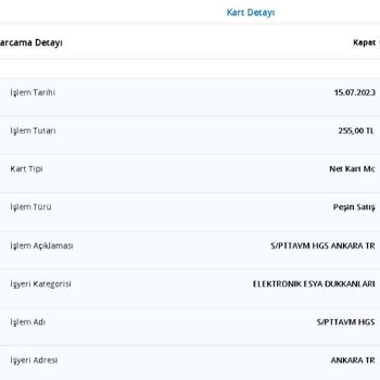 Epttavm HGS Ödemesinin Karttan Çekilip Etikete Yüklenmemesi