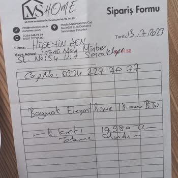 Baymak Klima Eve Teslimat Yapmıyor. Fatura, Satış Fişi Yok.