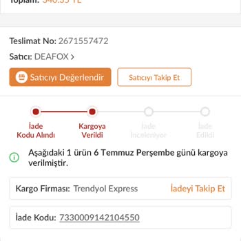 Trendyol İade Ettiğim Ürünü Kaybetti, Parasını Vermiyor