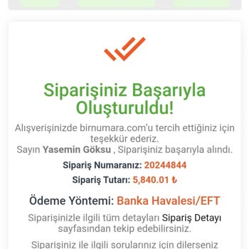 Birnumara.com Alışveriş Sitesi Satın Alınan Ürünün Tedarik Edilmemesi