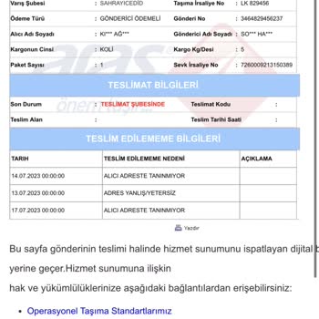 Aras Kargo Kargolarımı Getirmemek İçin Adres Eksik Diyor