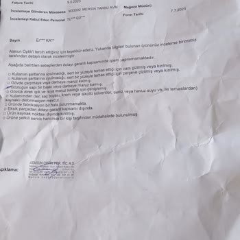 Atasun Optik Ray Ban Gözlük Sap Sorunu