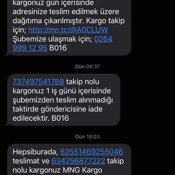 MNG Kargo Dağıtıma Çıkarmadan Kargolarımı Geri Gönderiyor