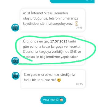 A101 Ürün Teslim Edilmedi