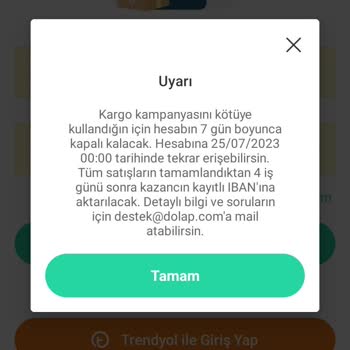 Dolap Uygulamasının Saçma Sebeplerle Hesap Kapatması