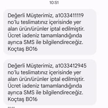 Koçtaş Satıcı Firma Sipariş İptali