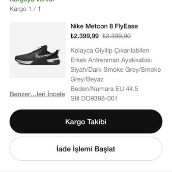 Nike Uygulamasından Alınan Ve Ulaşmayan Kargo
