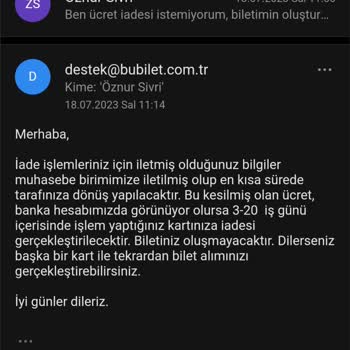 Bubilet Ödemeyi Aldılar Bileti Vermediler