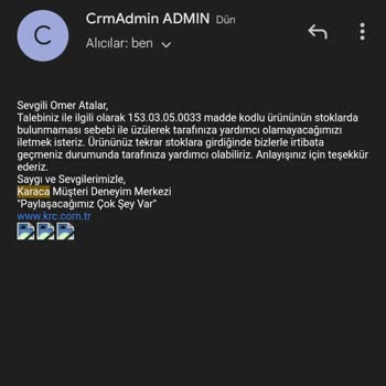 Karaca Züccaciye Karaca Yetkili Servis Uyanıklığı