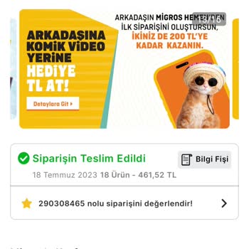 Migros Teslim Edildi Görünüyor Teslim Edilmedi.