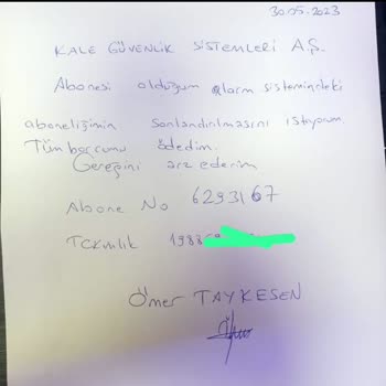 Kale Güvenlik Abone İptali Yapmıyor