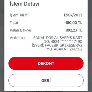 Facebook Kartımdan İzinsiz Para Çekmiş