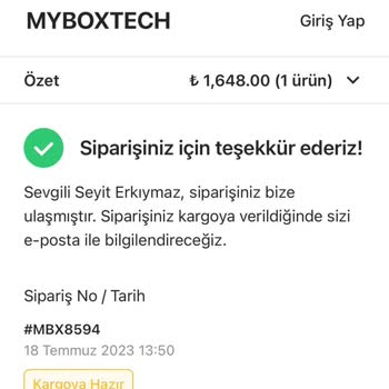 Myboxtech.co Sitesinden Aldığım Ürün Kargolanmadı Muhatap Bulamıyorum