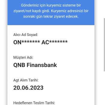 AGT Kurye Kartımı Teslim Etmedi.